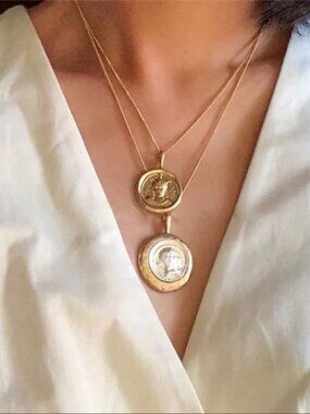 New vintage gold / silver coins necklace